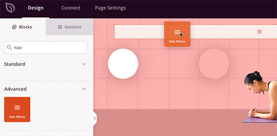 Add navigation menu block
