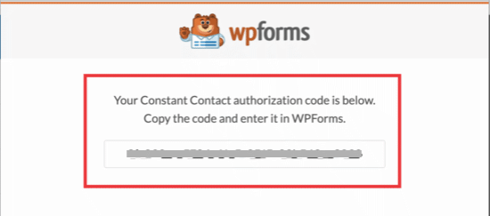 WPForm authorization code