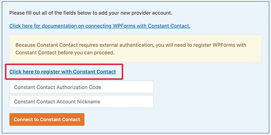 Connect Constant Contact to WPForms