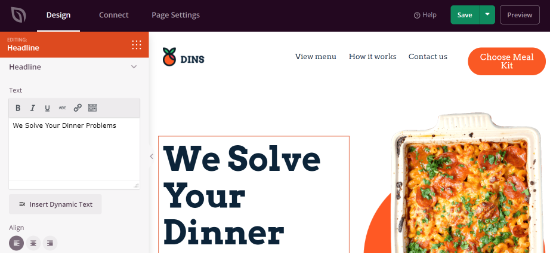 Edit blocks on the template