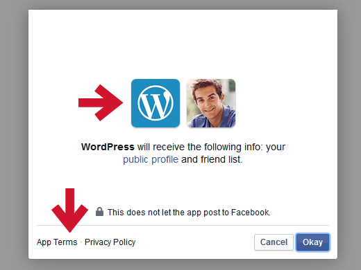 Facebook permissions for using Publicize feature in JetPack