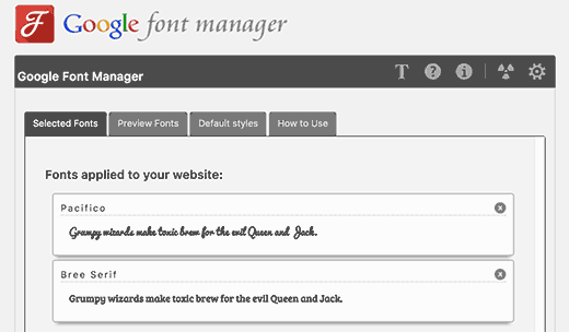 Google Fonts Manager