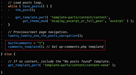 Indeks.php z tematu Twenty Twentyone