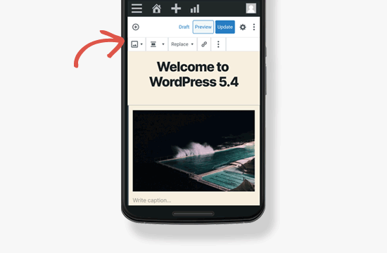 Mobile toolbar in WordPress 5.4