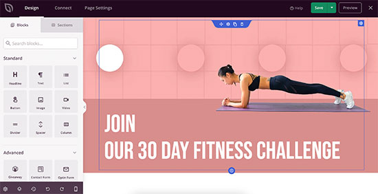 Page builder interface