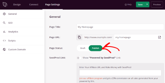 Publish your homepage