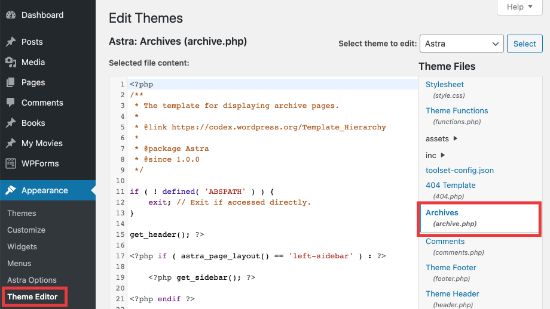 Theme Editor For Category PHP File Theme category file editor