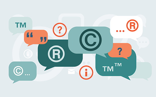 Trademark and copyright WordPress blog's name and logo