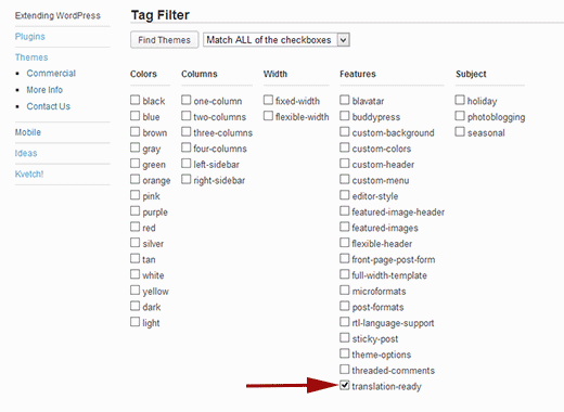Finding translation WordPress themes in the official theme directory