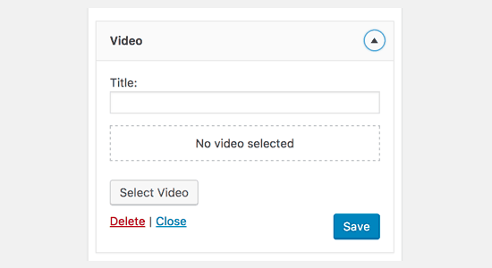New video widget in WordPess 4.8