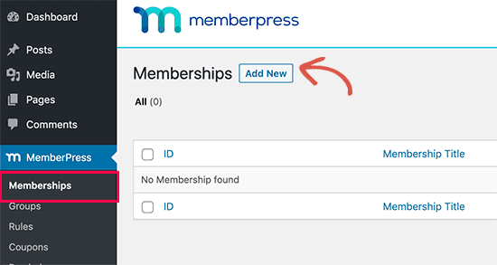 Add new MemberPress membership
