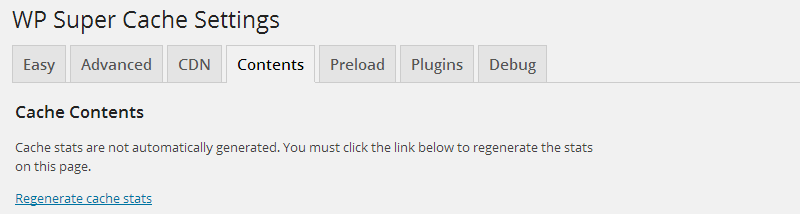 after preload regenerate cache stats after preload regenerate cache stats