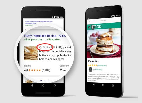 AMP pages appearing in Google search results