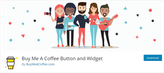 The Buy Me a Coffee tip jar plugin on the WordPress website