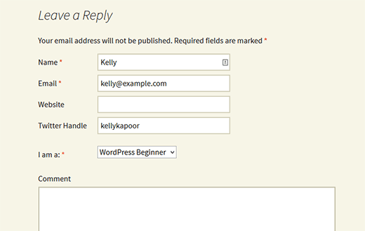 Comment Form Custom Fields Comment Form Custom Fields