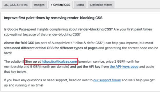 Sign Up for a Critical CSS Account