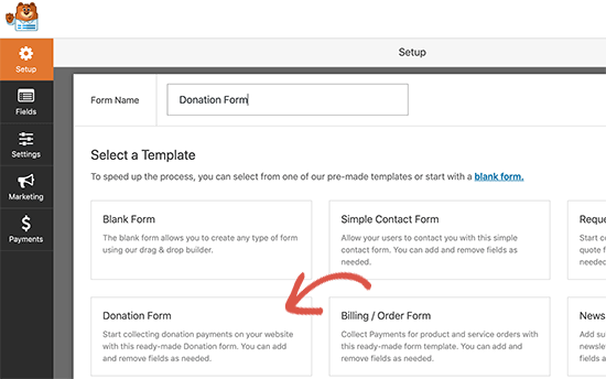 Create a donation form