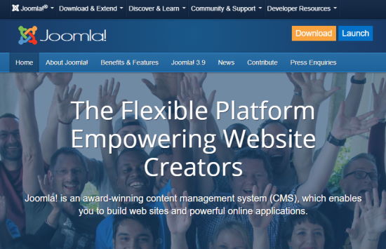 The Joomla front page