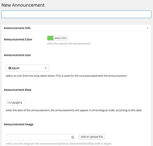 Adding a new announcement or event in your timeline
