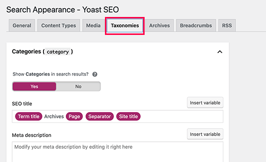 Taxonomies