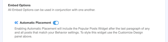 Automatic popular posts placement option