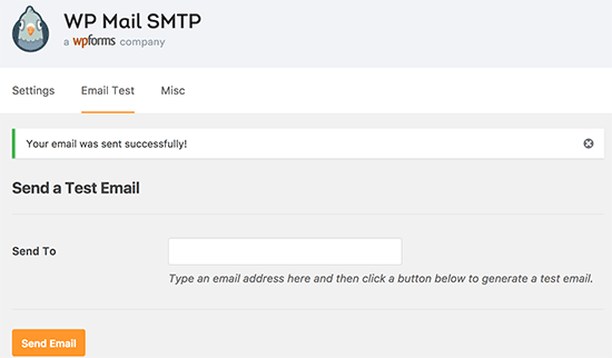 Send test email
