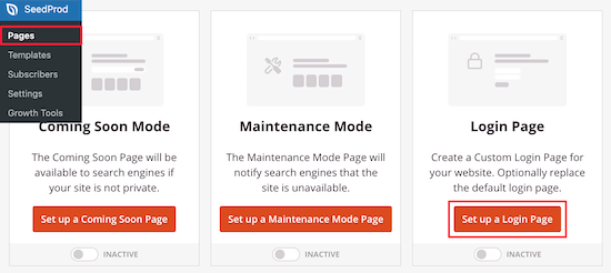 Setup SeedProd login page