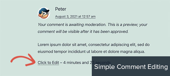 Simple Comment Editing Simple Comment Editing