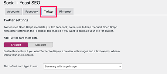 Set up Twitter card in Yoast SEO