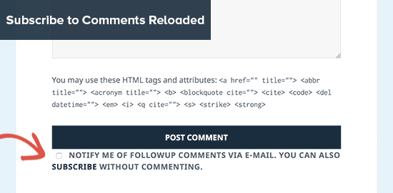 Subscribe to Comments Reloaded Subscribe to Comments Reloaded