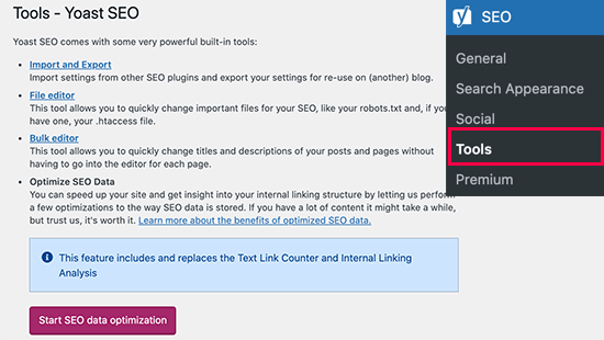 Tools Yoast SEO