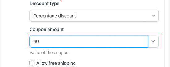 WooCommerce - Type in the Percentage Amount