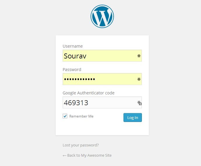 Google Authenticator WordPress Login