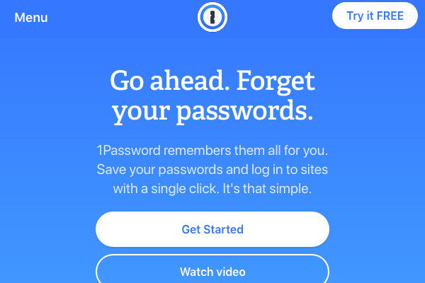 1Password's website