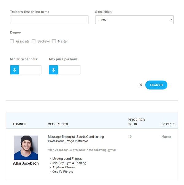 Toolset custom search in action