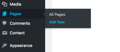 Add new page WordPress