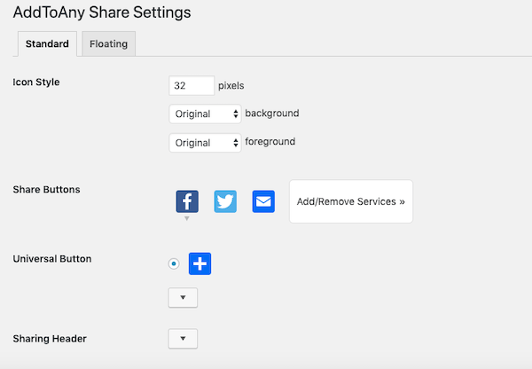Add to any is pretty simple in its layout