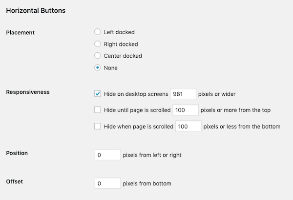 Adjust the horizontal settings of your buttons