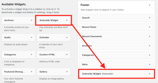 asteroids-widget Add asteroids like you would any other widget