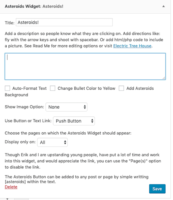 asteroids2 Make some custom changes to your Asteroids widget