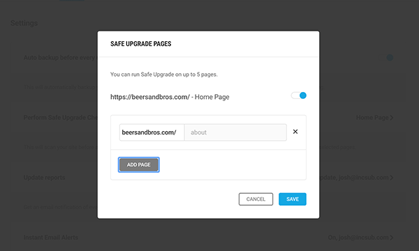 Add extra pages to check in with Automate Safe Upgrade