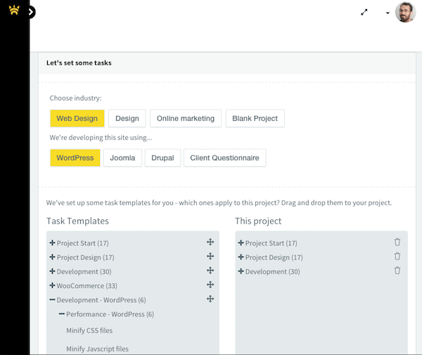 WordPress Project Management task templates