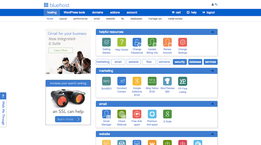 bluehost-dashboard