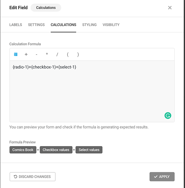 calculations-sum-forminator Sum formula example.