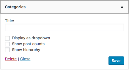 The Categories Widget. Yes, another default WordPress widget!