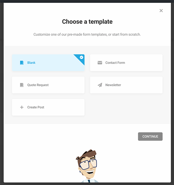 choose-a-template-forminator Choose a template.