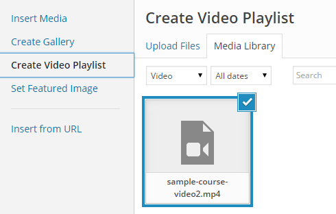create-video-playlist Create video playlist menu item