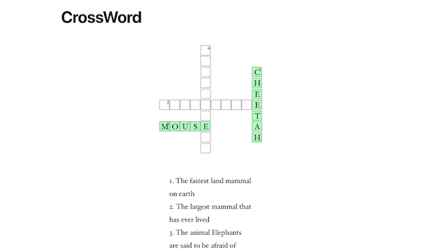 crossword3 An example of a live crossword