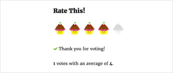 Screenshot of cupcake rating icons
