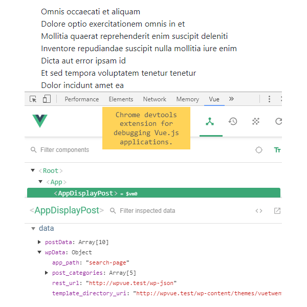 debugging with vue devtools